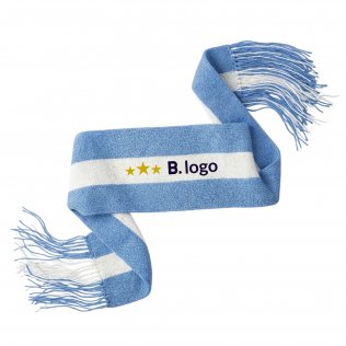 Bufanda tejida "Argentina" con flecos