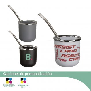 Mate Token Silver con bombilla resorte y sacayerba