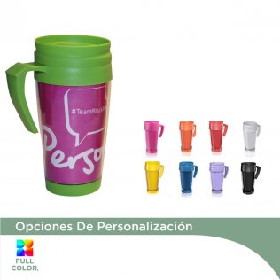 Mug Termico "Time" plastico c/asa 400 ml
